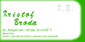 kristof broda business card